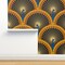 Art Deco Peacock Luxurious 1920S Glamour Scallop Geometric Custom Pre-pasted Wallpaper by Spoonflower Pre-Pasted Wallpaper 2FT Wide